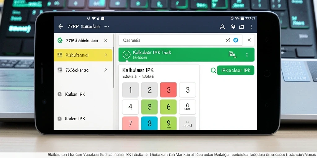 Tampilan antarmuka aplikasi Kalkulator IPK 77RP yang user-friendly.