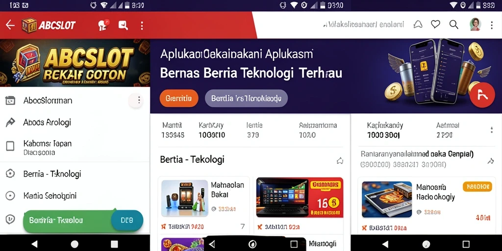 Tampilan antarmuka aplikasi ABCSLOT yang modern dan informatif.