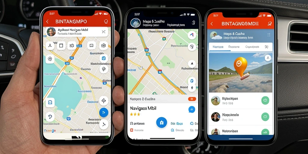 Antarmuka BINTANGMPO yang jelas untuk Navigasi Mobil.