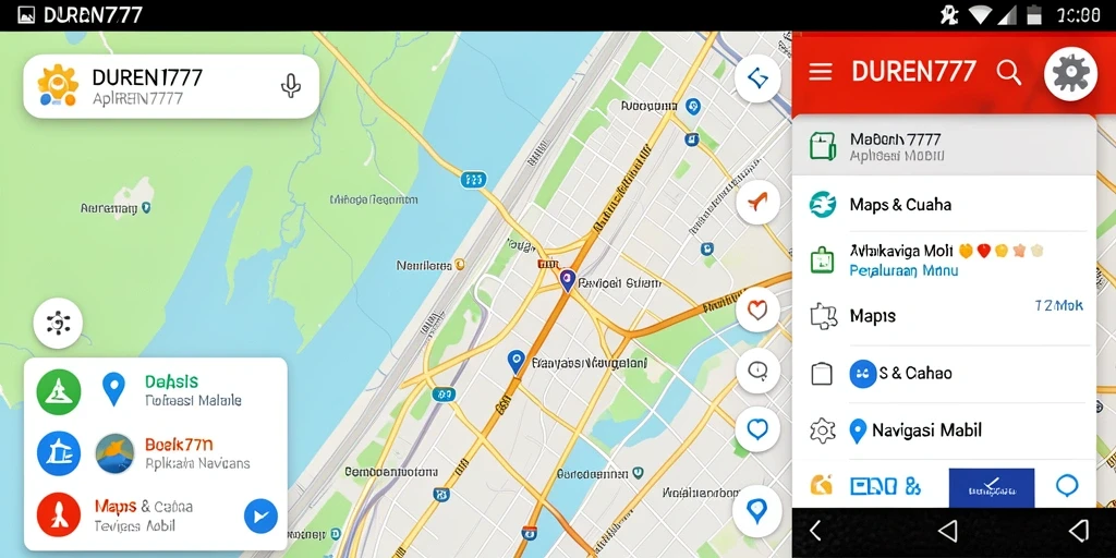 Antarmuka DUREN777 yang sederhana dan informatif untuk Navigasi Mobil.
