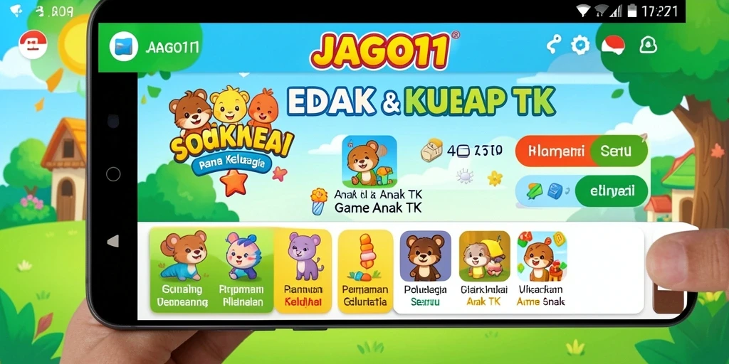 Antarmuka ceria dan interaktif JAGO11 untuk anak-anak.