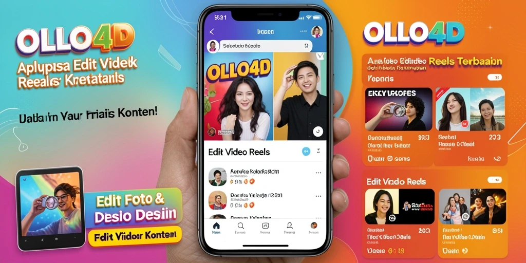 Screenshot utama OLLO4D menampilkan antarmuka intuitif untuk Edit Video Reels.