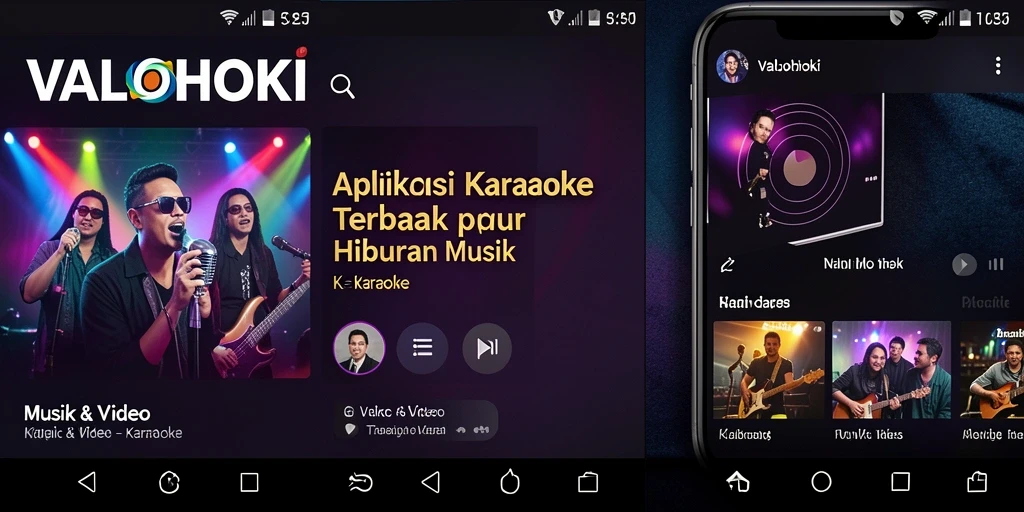 Antarmuka VALOHOKI yang menarik dan menyenangkan untuk karaoke.